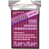 Фотография Протекторы Card-Pro Euro size 59x90мм (100 шт.) [=city]